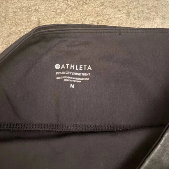 Athleta Delancy Shine Tight Womens M Black Stretch Pull On - Picture 4 of 6